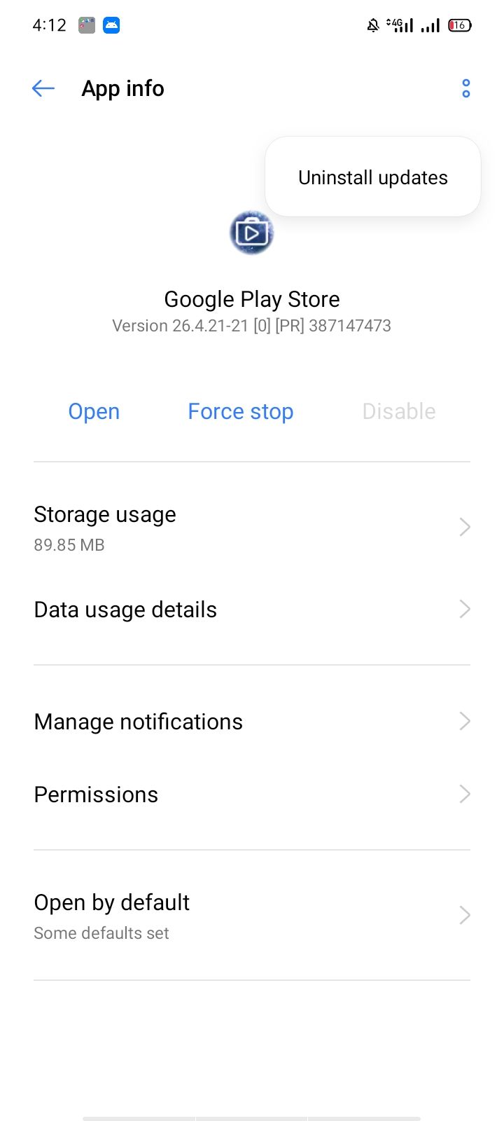 google play store update installed apps missing