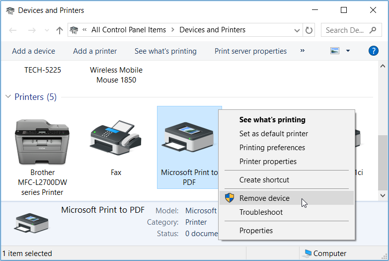 Uninstalling the Microsoft Print to PDF Feature - 7 modi per risolvere lo strumento Microsoft Print to PDF di Windows