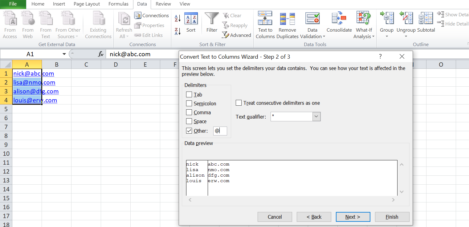 Using Other delimiter in MS Excel