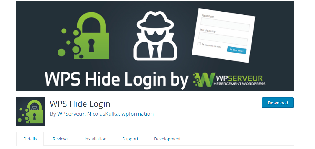 Image of WPS Hide Login landing page on the WordPress repository