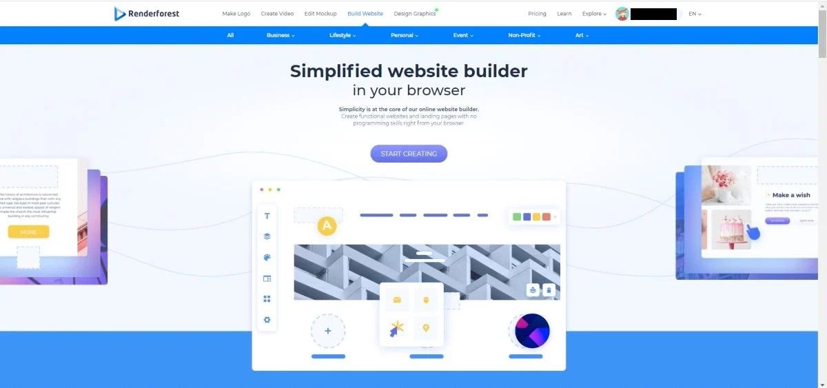 How to use the website builder in Renderforest