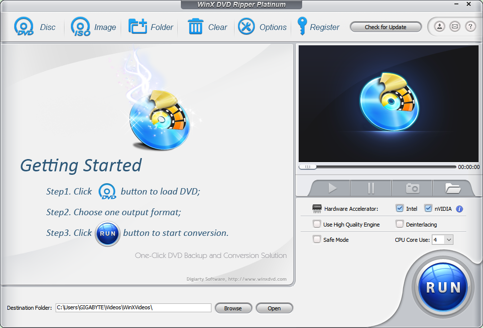 Win X DVD Ripper Getting Started Page