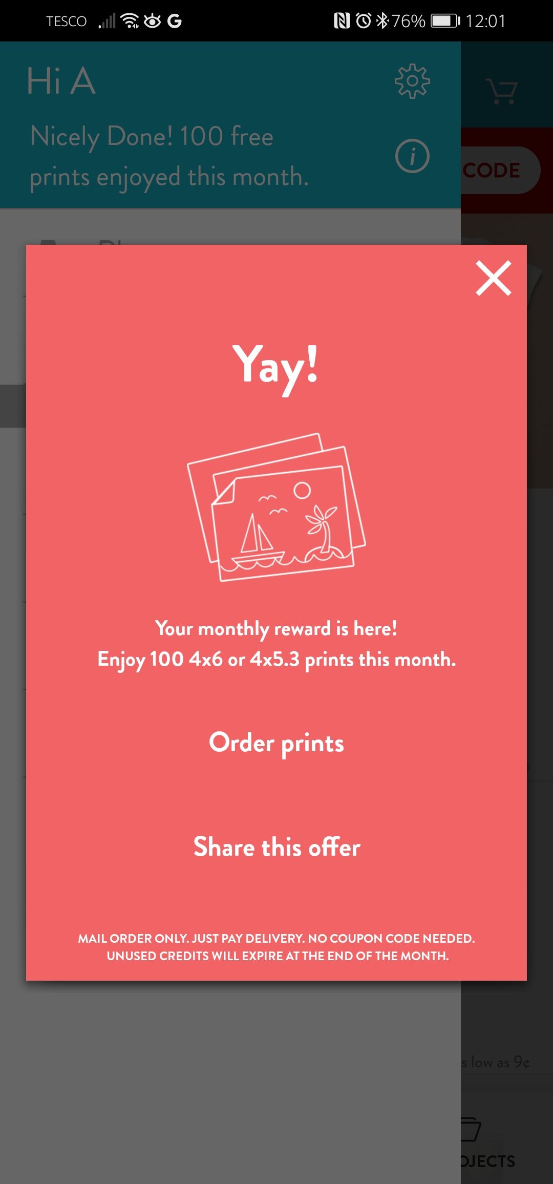 Snapfish Yay enjoy 100 free prints