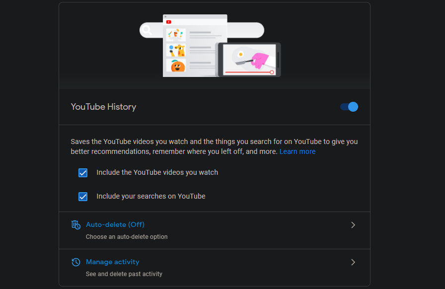 search a particular video on youtube my history
