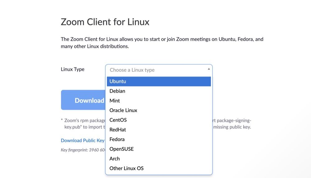 Zoom client for Linux