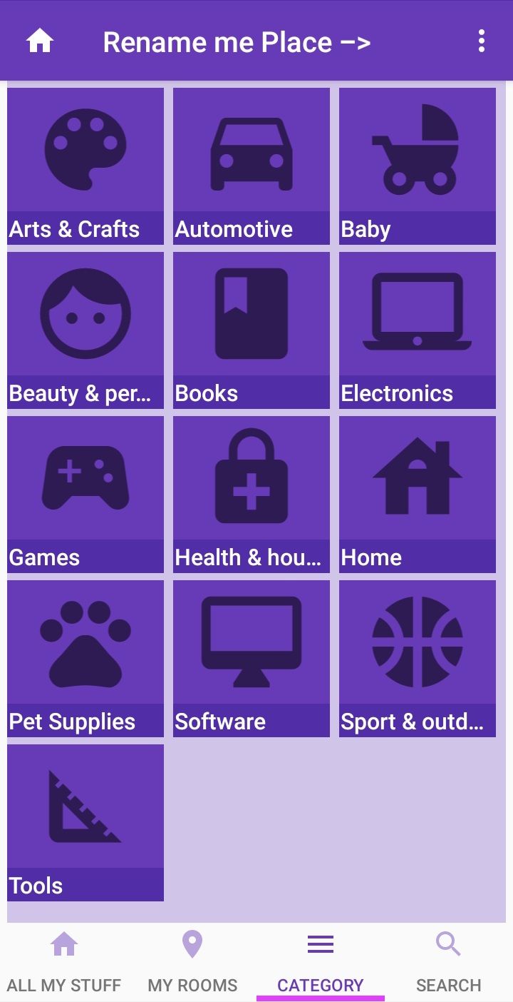 all my stuff categories screenshot