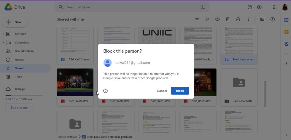 block someone in google drive pc - Come bloccare qualcuno su Google Drive