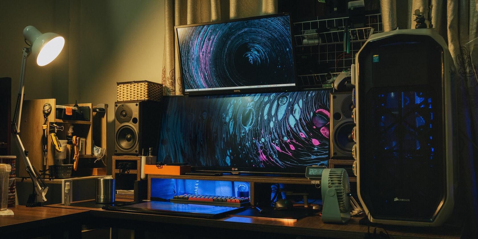Photo of a gaming PC on a table