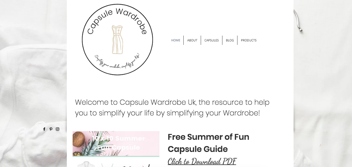 capsulewardrobe website screenshot
