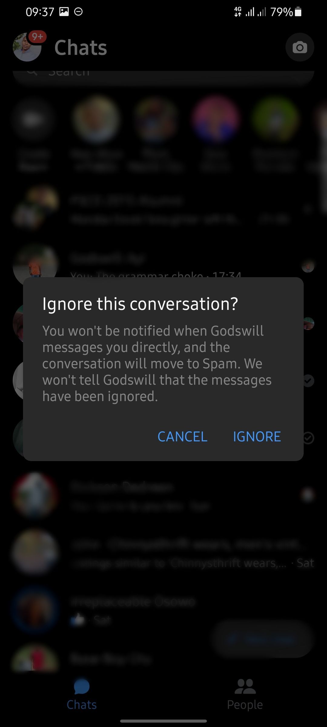 confirm ignore messages
