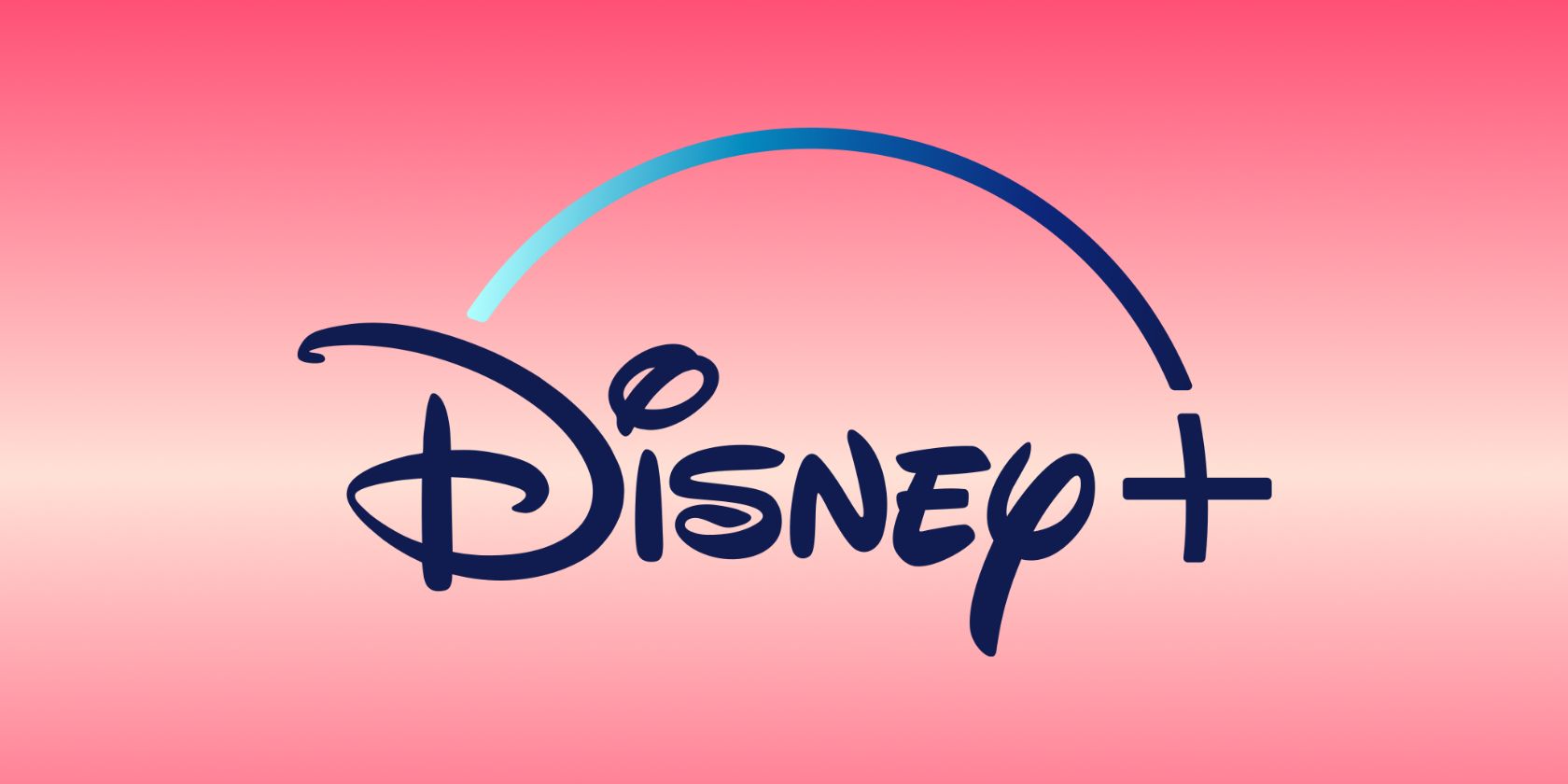 The disney+ logo on a pink gradient background