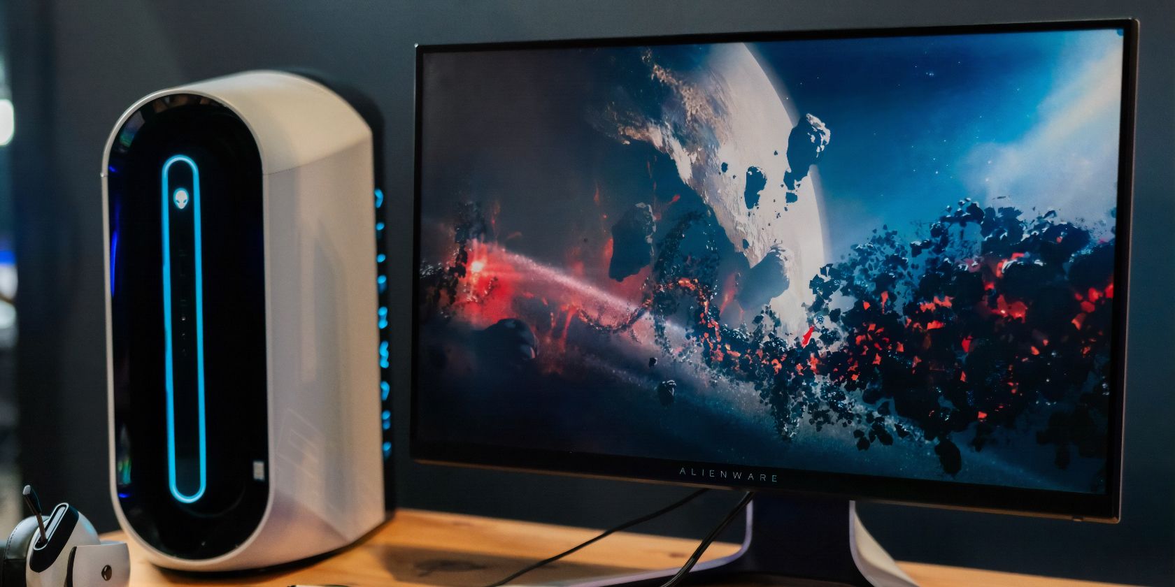 Photo of a gaming monitor on a desk