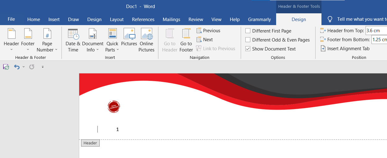 header with logo and design - Come creare un’intestazione personalizzata in Microsoft Word