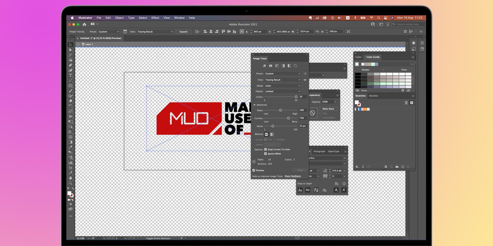 view adobe illustrator with transparent background