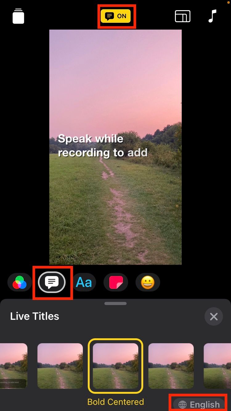important parts in the live captions for Clips