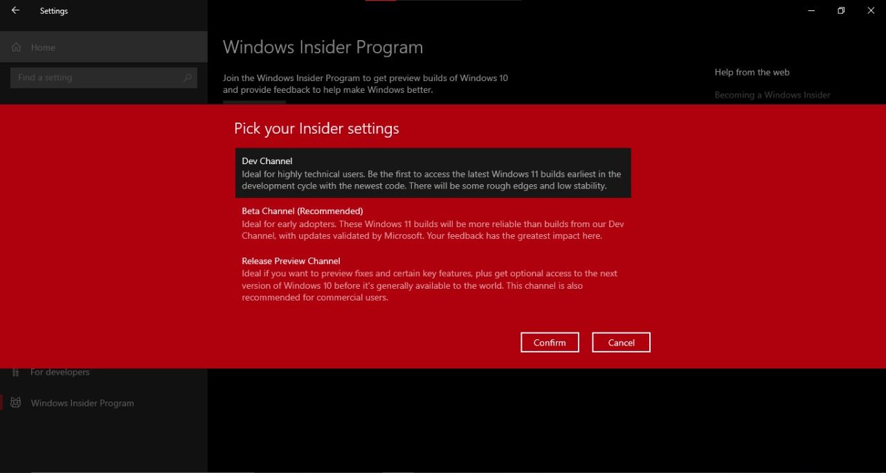 Sign up to Windows Insider Program