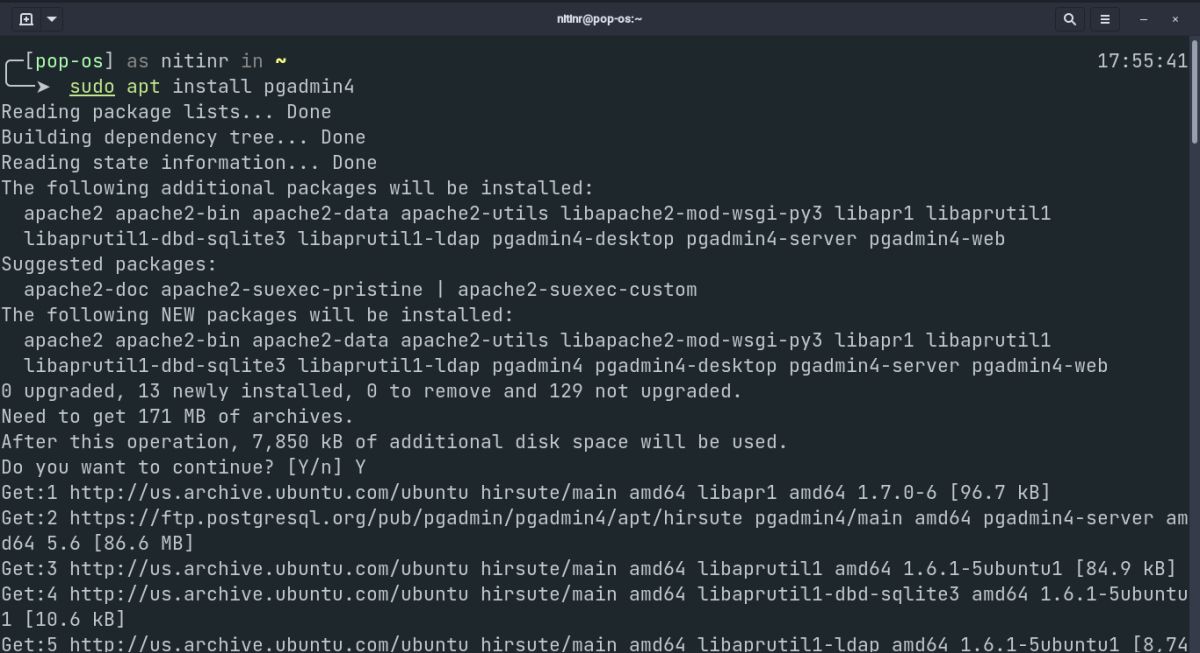 Installing pgAdmin on Ubuntu
