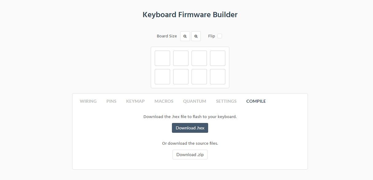 keyboard firmware builder export hex file