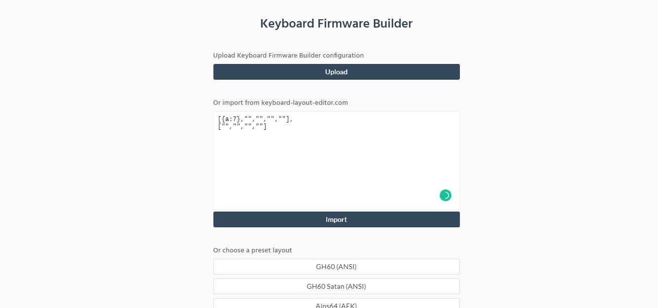 keyboard firmware builder import