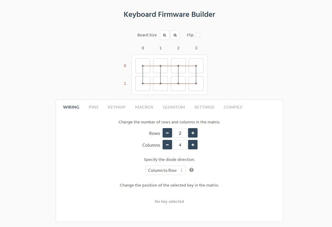 keyboard firmware builder wiring tab