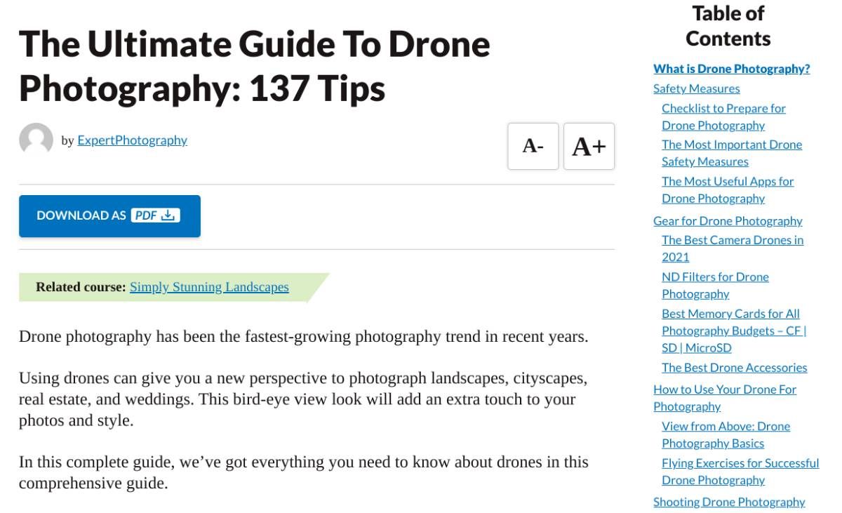 Expert Photography's complete guide to drone photography is a must-read for anyone who wants to get into aerial photography with UAVs