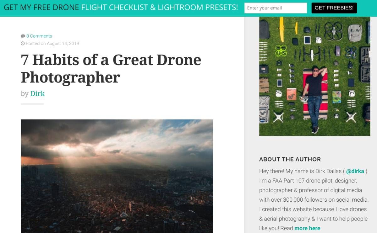 Dirk Dallas's blog From Where I Drone is a great starting point for drone photography beginners