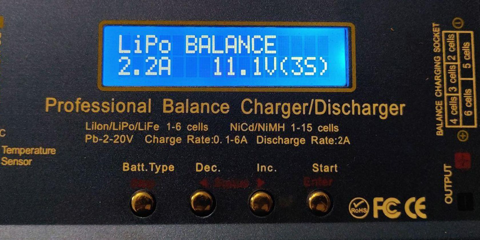 The LiPo balance charging setting