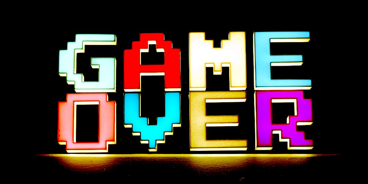 lit game over sign