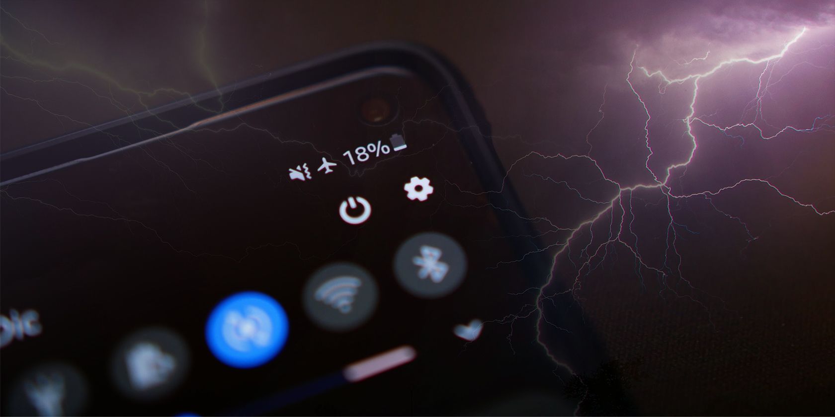 low battery phone with lightning overlays