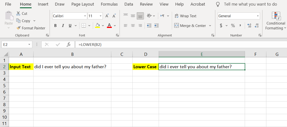 lower case - Come modificare le maiuscole e le minuscole in Excel usando le formule