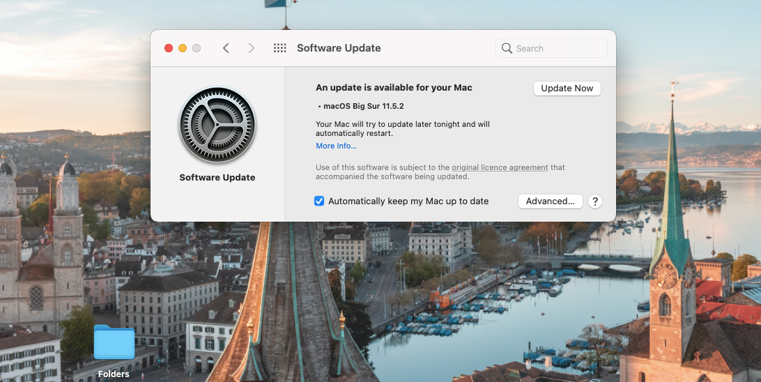 Photo of a Mac update screen
