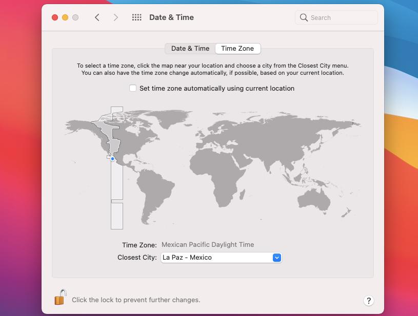 macos timezone