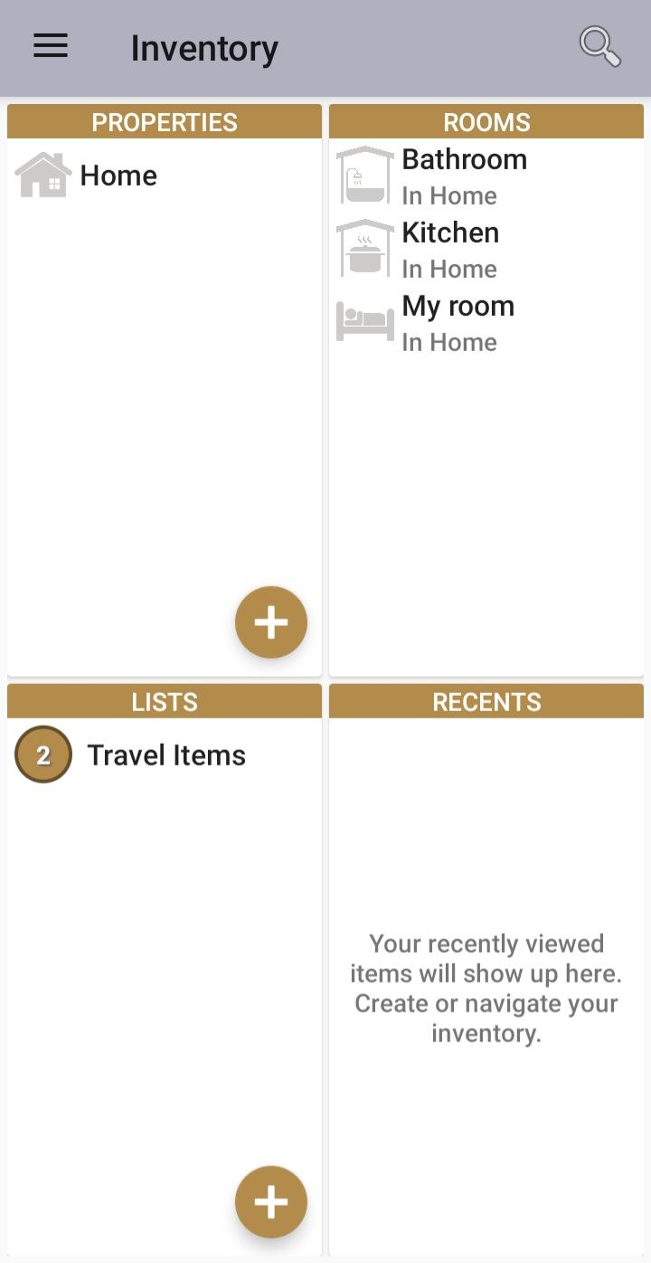 magic home inventory app rooms screenshot