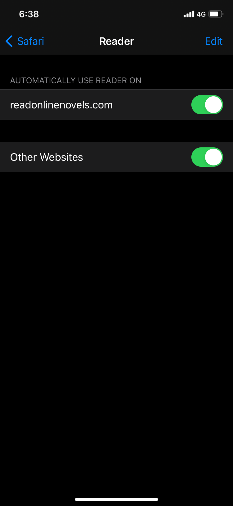 other websites toggle
