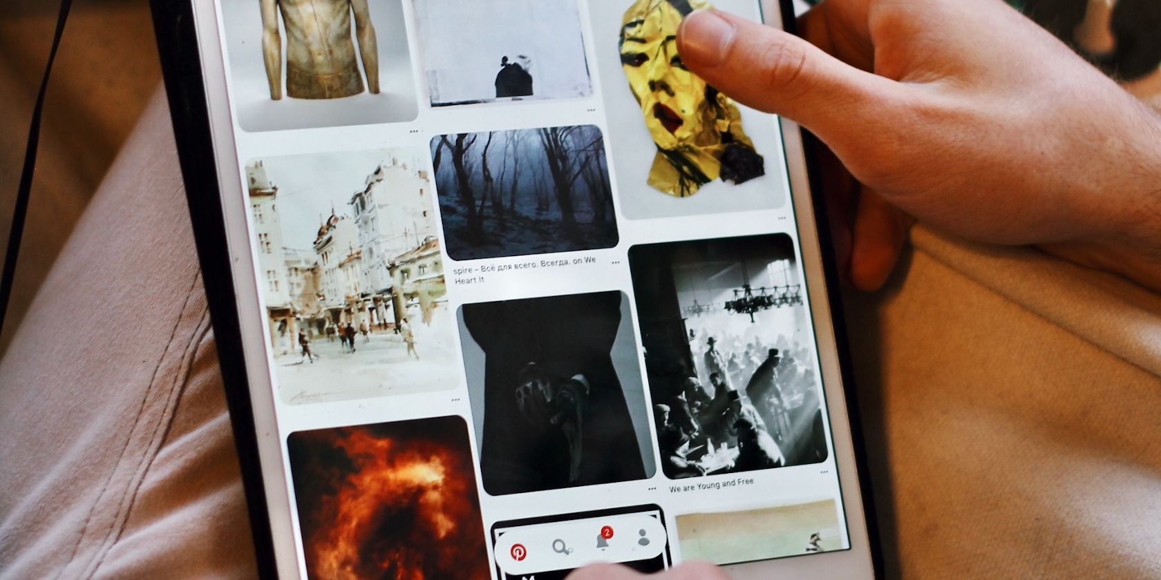 Pinterest Home Feed on Tablet