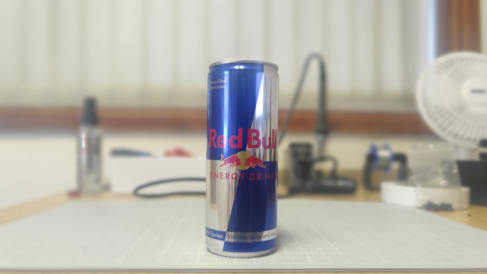 Photo of a red bull can