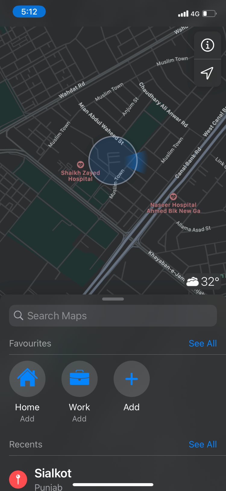 apple maps homescreen.