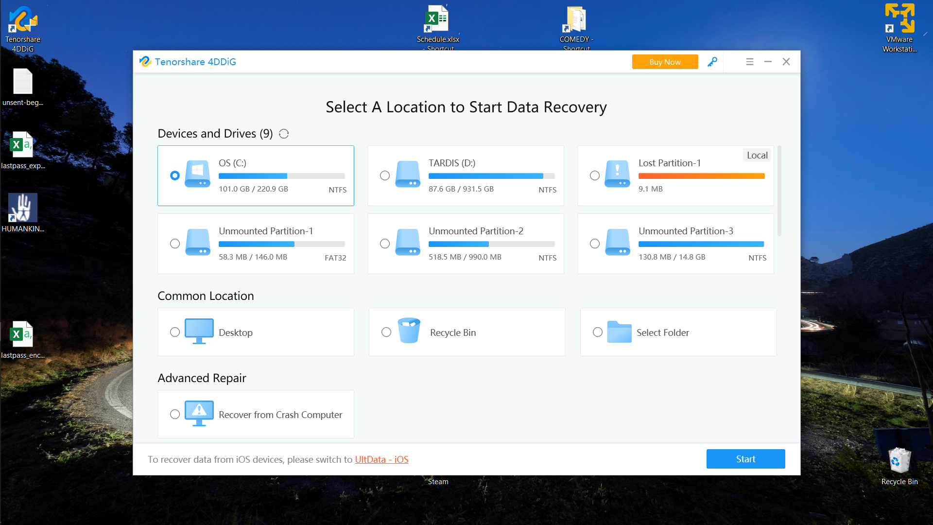 So stellen Sie Daten von einer externen Festplatte wieder her - select drive