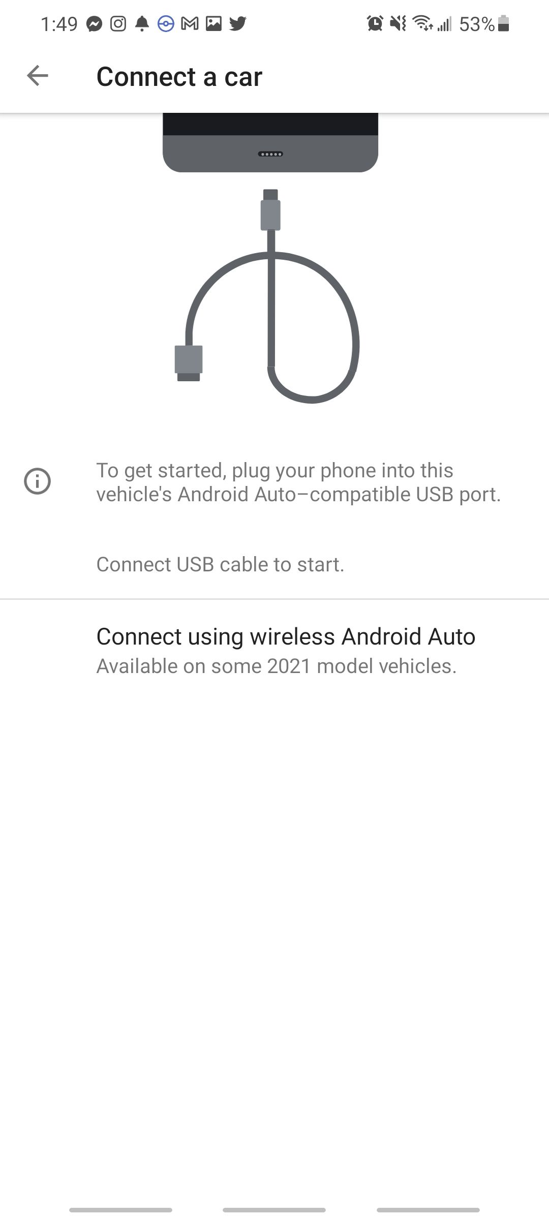 showing connection process for android auto