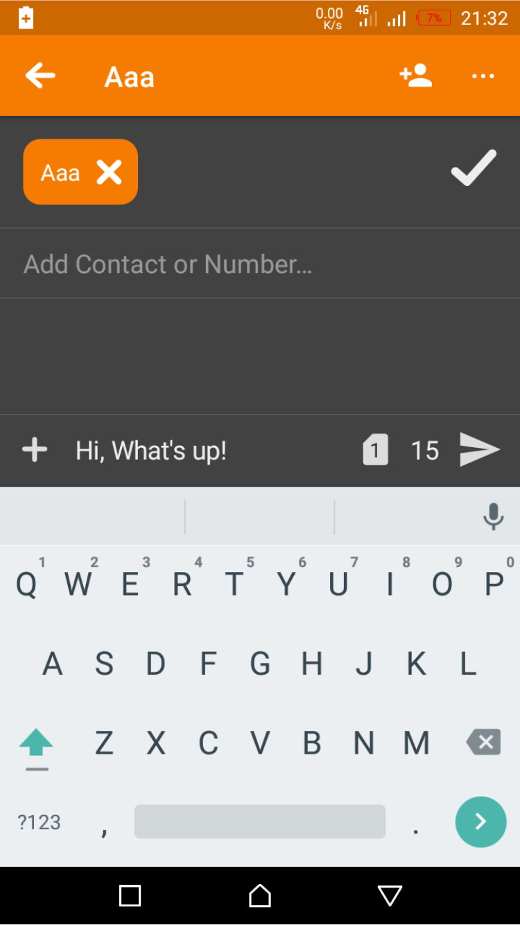 Simple SMS Messenger compose text