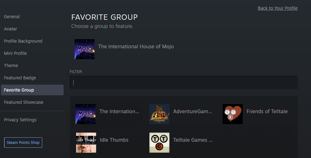 steam favorite group