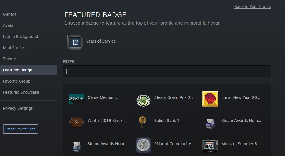 steam featured badge