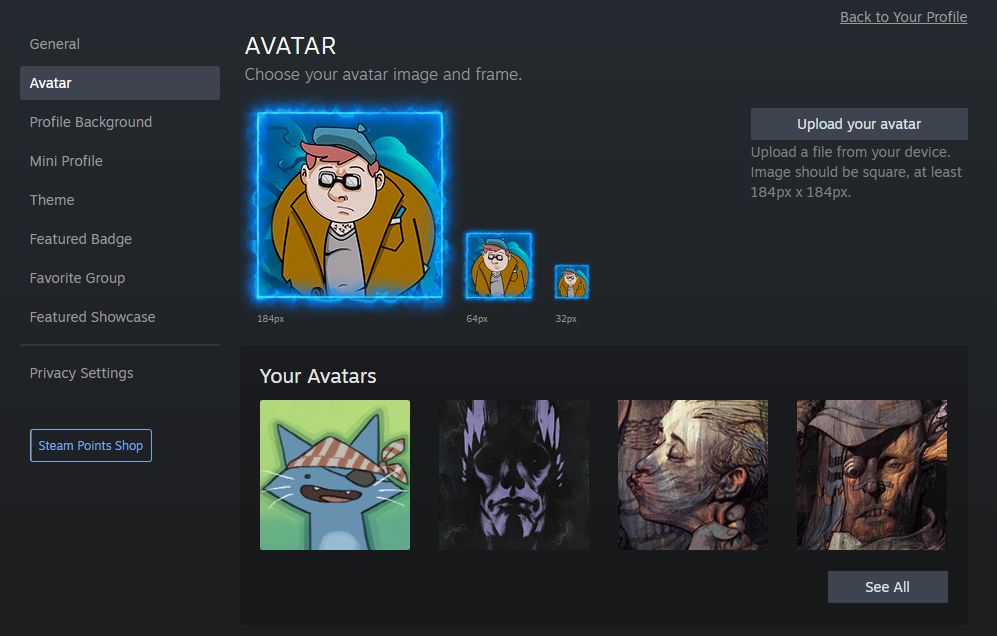 steam profile avatar