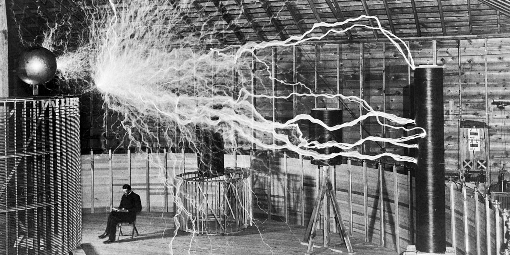 picture of tesla and his coils