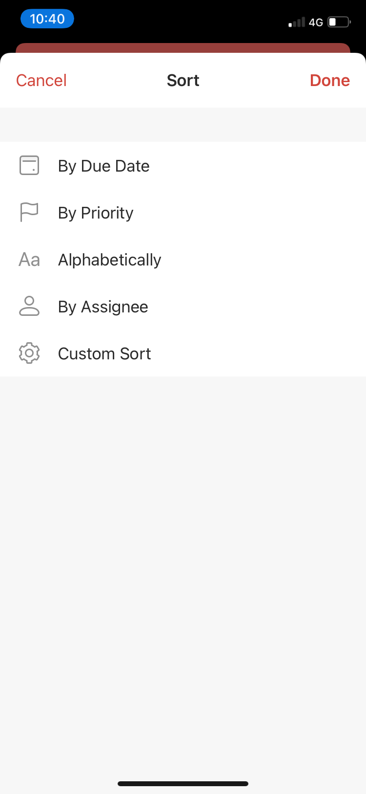 todoist sort page