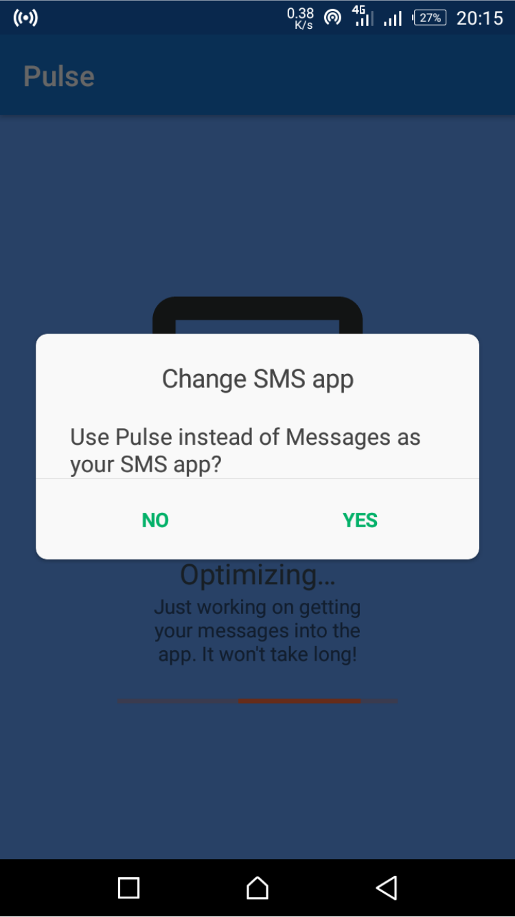 Change SMS app prompt