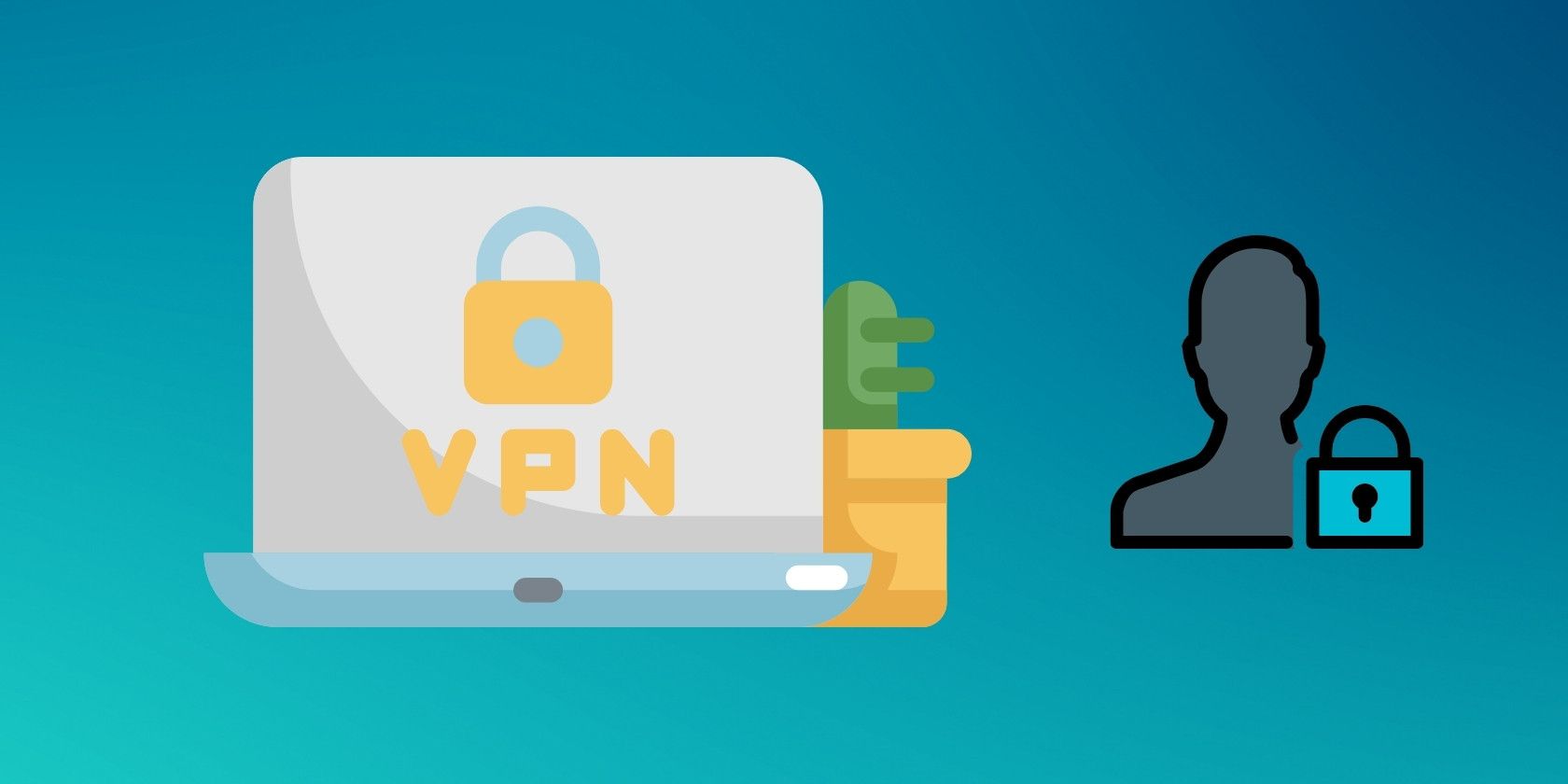 Illustration of a VPN lock on a computer