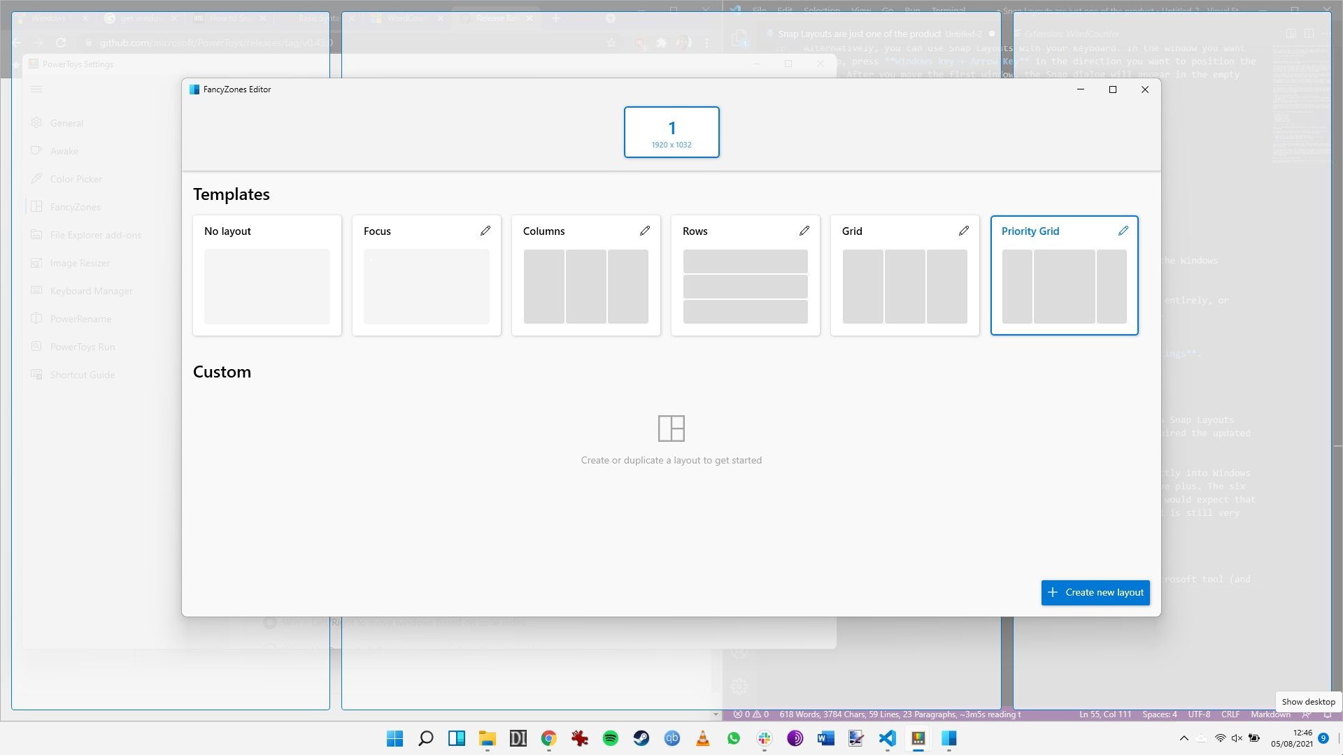 windows 11 powertoys fancy zones custom layout