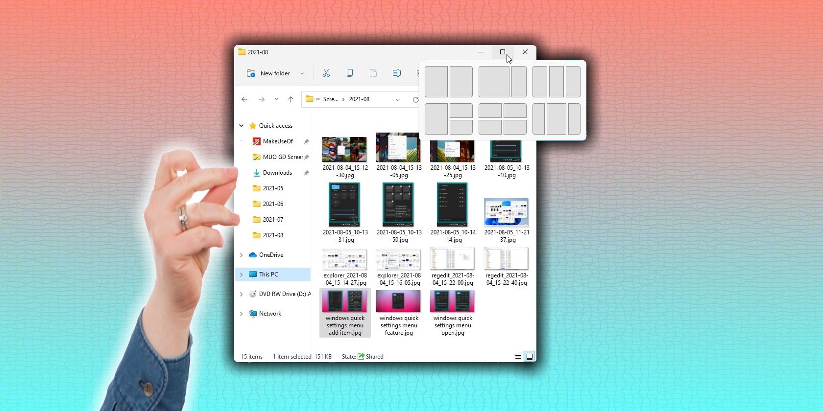 windows 11 snap layouts feature