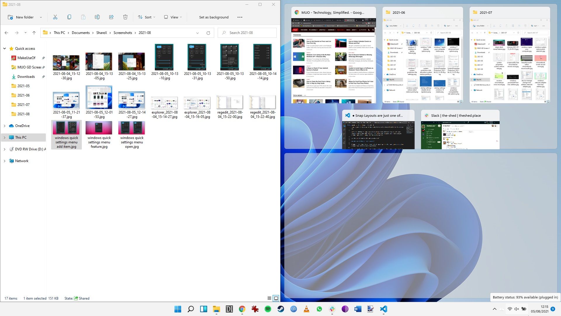 So verwenden Sie Snap-Layouts in Windows 11 - windows 11 snap layouts three windows